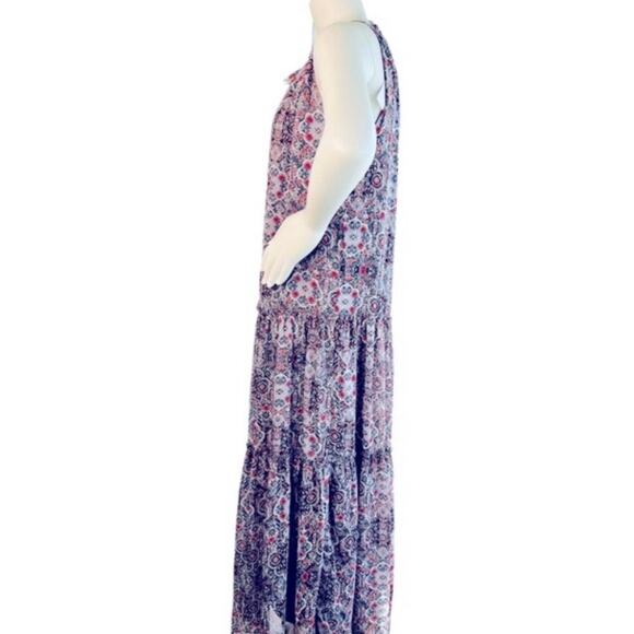 DREW Navy Medallion Sleeveless Tiered Maxi Dress NWT Small - Picture 6 of 15